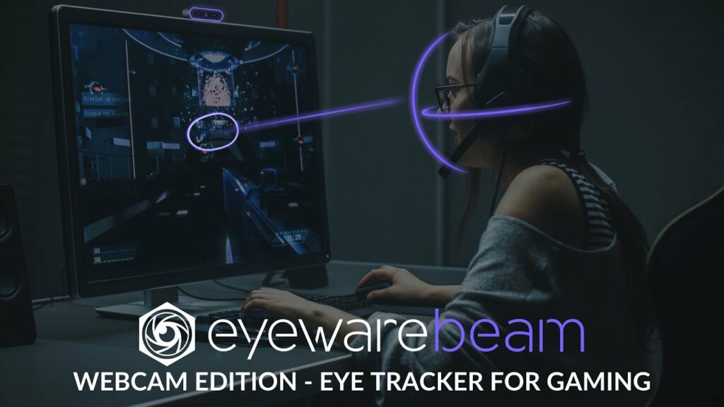 Rastreamento ocular de webcam com tecnologia Ai-Powered para jogos com a Webcam Edition Eyeware Beam